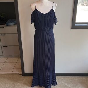 Guess Elegant Navy Blue Pleated Dress